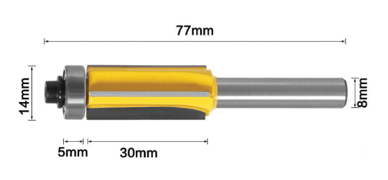 SpeTool Up&Down Fraise à Affleurer Compression Fraise a Copier 8 mm de  Diamètre de Tige 22 mm de Longueur de Coupe a Affleurer Fraise Affleureuse  en carbure de tungstène Hélicoïdale Roulement à